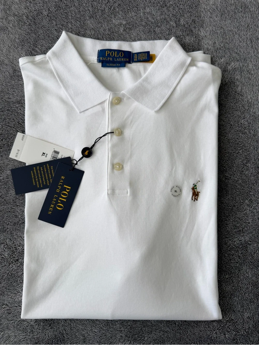 Polo Ralph Lauren white classic fit polo NWT multi color pony